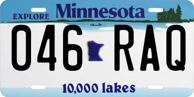 MN license plate 046RAQ