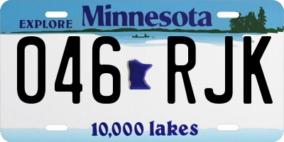 MN license plate 046RJK