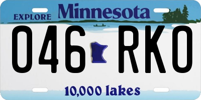 MN license plate 046RKO