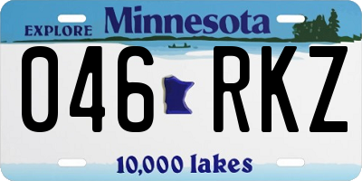 MN license plate 046RKZ