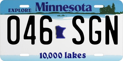 MN license plate 046SGN