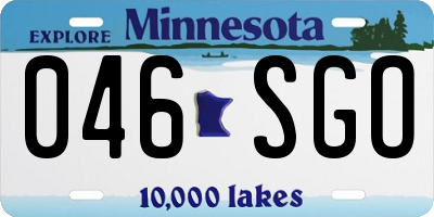 MN license plate 046SGO