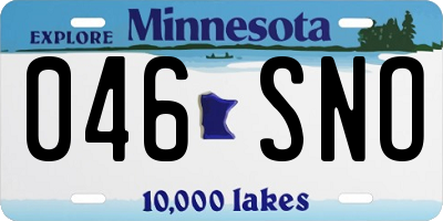 MN license plate 046SNO