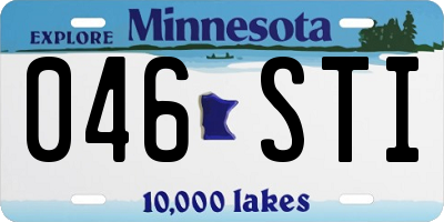 MN license plate 046STI