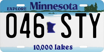 MN license plate 046STY