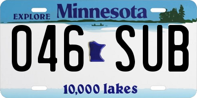 MN license plate 046SUB