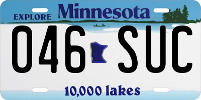 MN license plate 046SUC