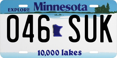 MN license plate 046SUK