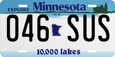 MN license plate 046SUS