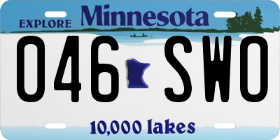 MN license plate 046SWO