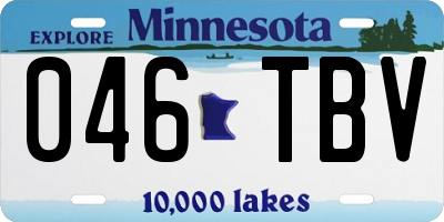 MN license plate 046TBV