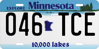 MN license plate 046TCE