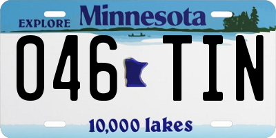 MN license plate 046TIN