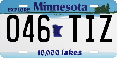 MN license plate 046TIZ