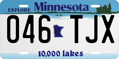 MN license plate 046TJX