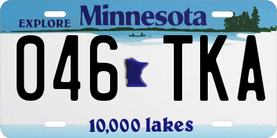 MN license plate 046TKA