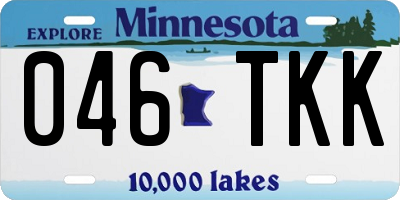 MN license plate 046TKK