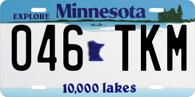 MN license plate 046TKM