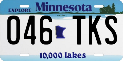 MN license plate 046TKS