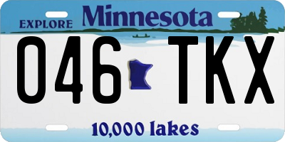 MN license plate 046TKX