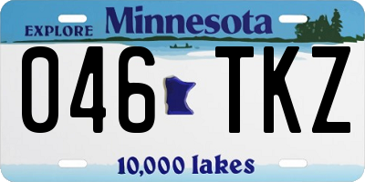 MN license plate 046TKZ