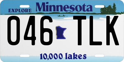 MN license plate 046TLK