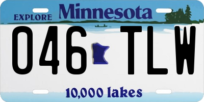 MN license plate 046TLW