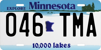 MN license plate 046TMA