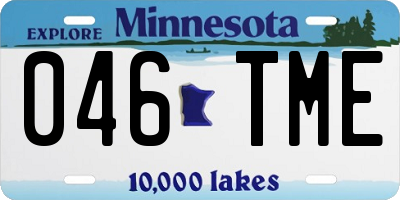 MN license plate 046TME