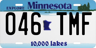 MN license plate 046TMF