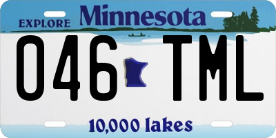 MN license plate 046TML