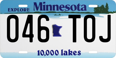 MN license plate 046TOJ