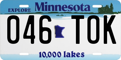 MN license plate 046TOK