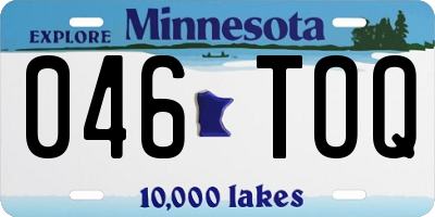 MN license plate 046TOQ