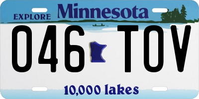 MN license plate 046TOV