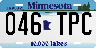 MN license plate 046TPC