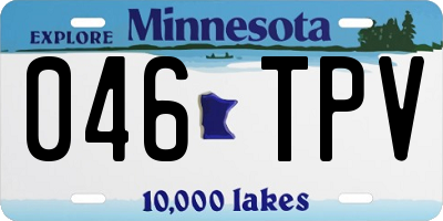 MN license plate 046TPV
