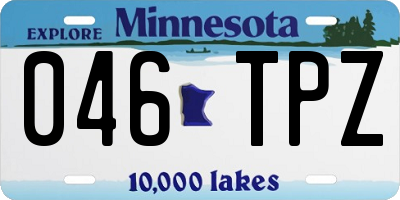 MN license plate 046TPZ