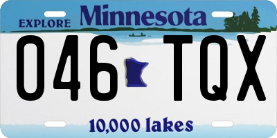 MN license plate 046TQX