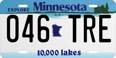 MN license plate 046TRE