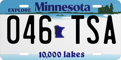 MN license plate 046TSA
