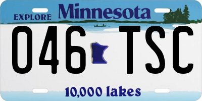MN license plate 046TSC