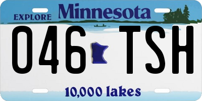 MN license plate 046TSH