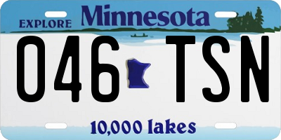 MN license plate 046TSN