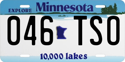 MN license plate 046TSO