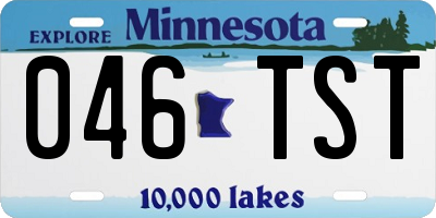 MN license plate 046TST
