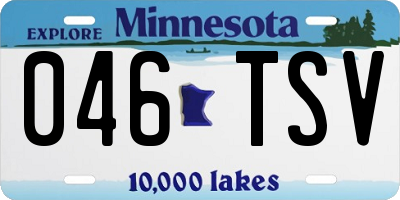 MN license plate 046TSV