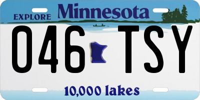 MN license plate 046TSY