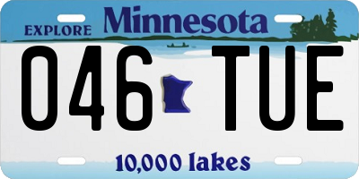 MN license plate 046TUE