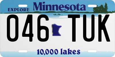MN license plate 046TUK